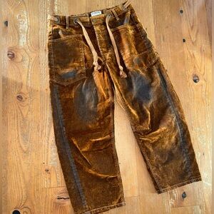 Free People We the Free Moxie Flocked Pull-on Barrel Jeans - Size 30